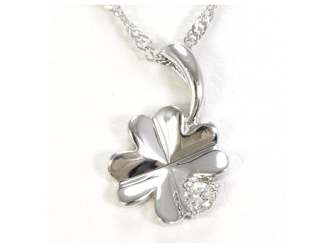 Autre Marque Colar de ouro branco e diamantes Dourado