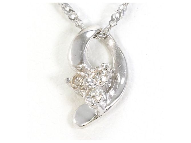 Autre Marque 18K Weißgoldkette mit Diamant Golden