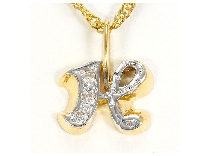 Autre Marque Colar de ouro 18K com diamante Dourado