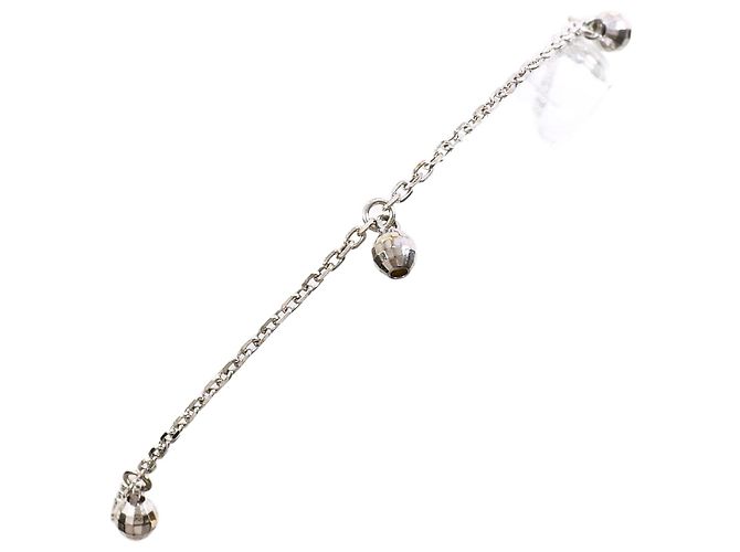 Autre Marque Bracciale con charm in oro bianco 18K D'oro