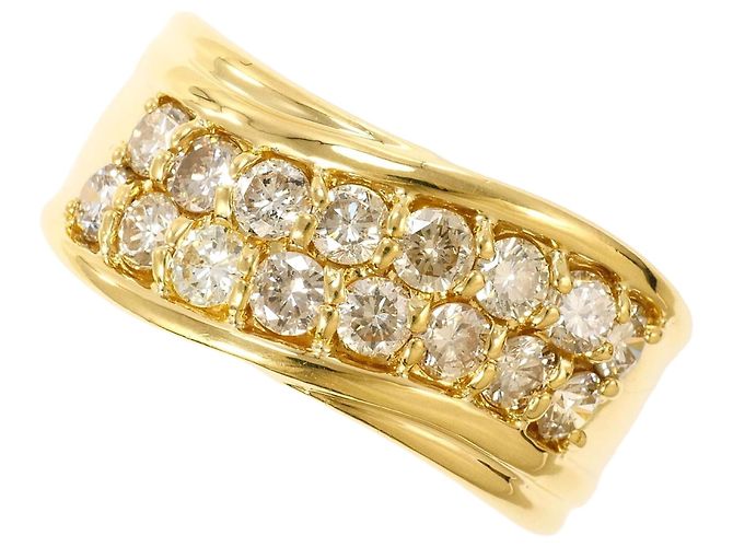 Autre Marque 18K Gelbgold Diamantring Golden