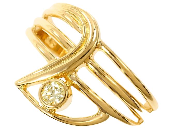 Autre Marque 18K Gelbgold Diamantring Golden