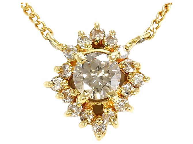 Autre Marque Collar de oro amarillo de 18K con diamante Dorado