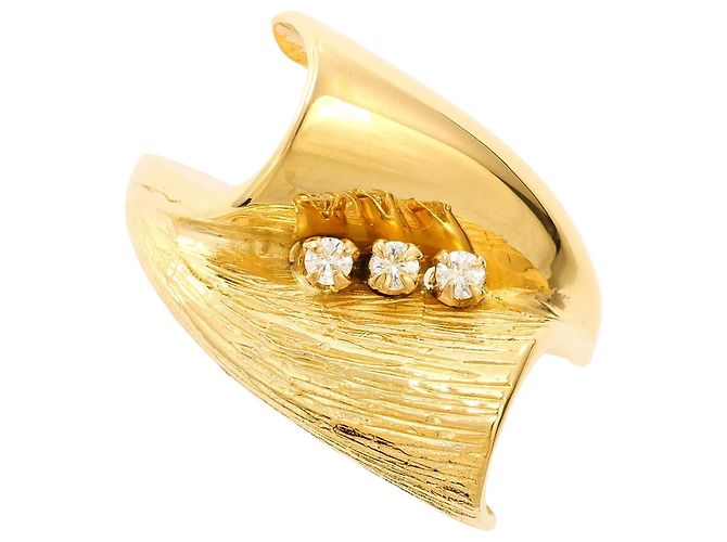 Autre Marque 18K Gelbgold-Ring mit Diamant Golden