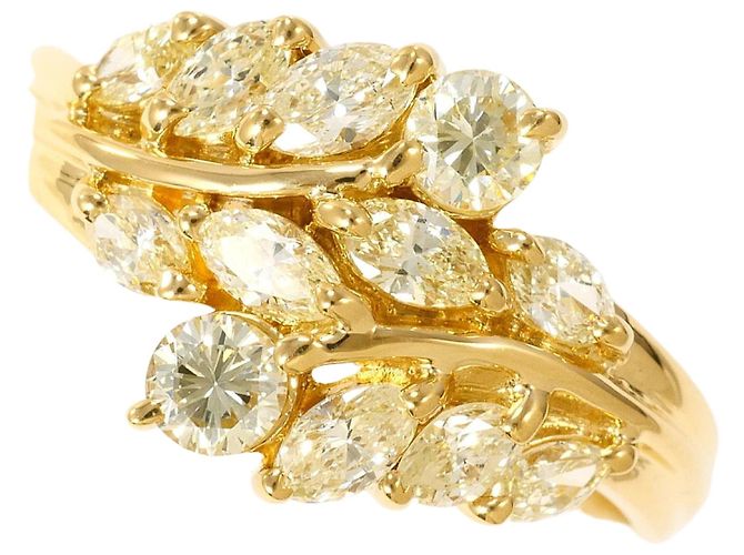 Autre Marque 18K Gelbgold-Ring mit Diamanten Golden