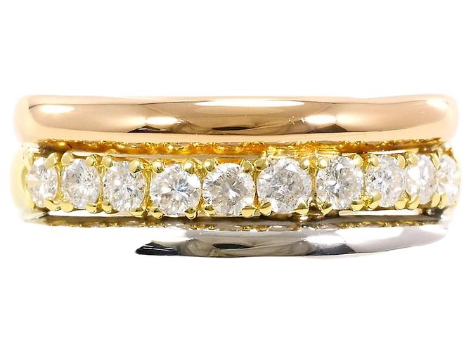 Autre Marque Anel de banda de diamante elegante Dourado