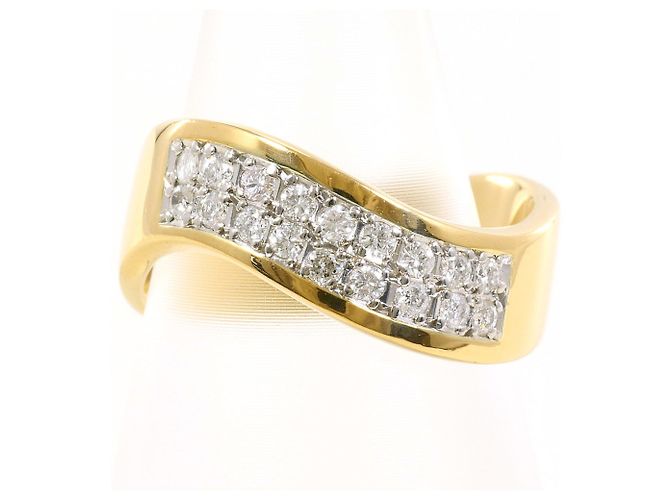 Autre Marque Platin- und Gelbgold-Diamantring Golden