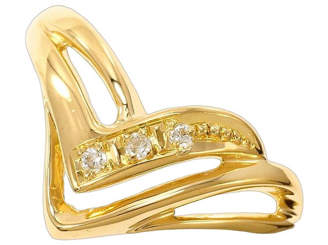 Autre Marque 18K Gelbgold-Ring mit Diamant Golden