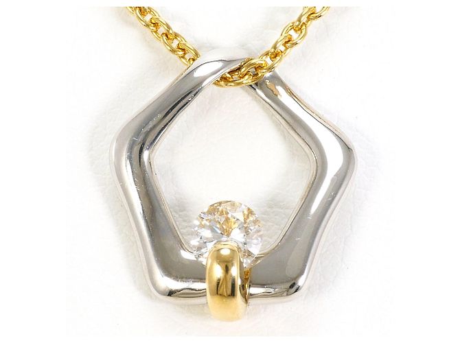 Autre Marque Elegante collar de platino y oro amarillo Dorado