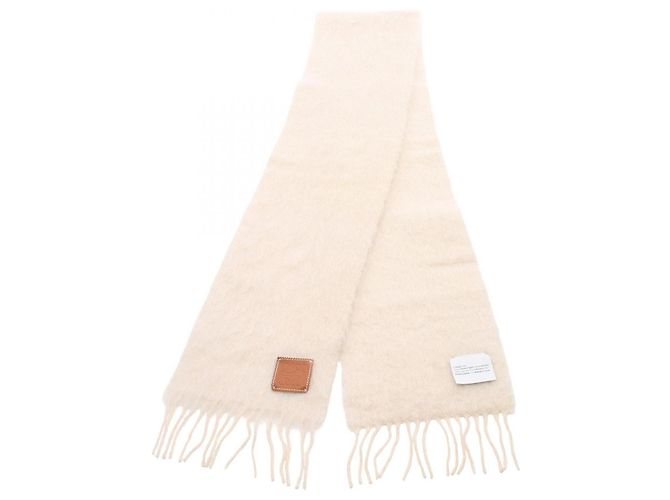 Echarpe de mohair Anagram Loewe na cor Marfim Cru