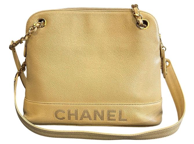 Bolsa de Ombro Chanel Caviar Logo Chain 1996