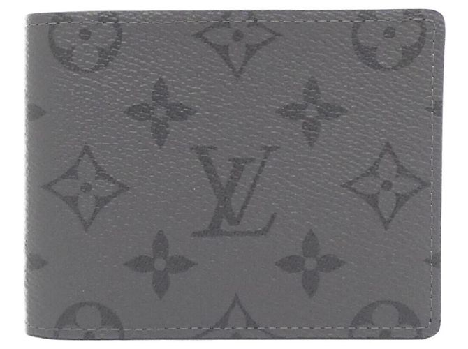 Slender Louis Vuitton Monogram Eclipse Reverse Bill Wallet Brown