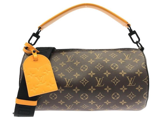 Borsa a tracolla Louis Vuitton Monogram Macassar Soft Polochon Marrone D'oro