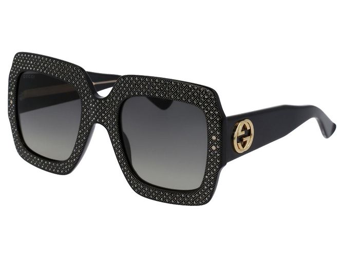 Gucci Occhiali da Sole Oversized Crystal - Nero e Oro