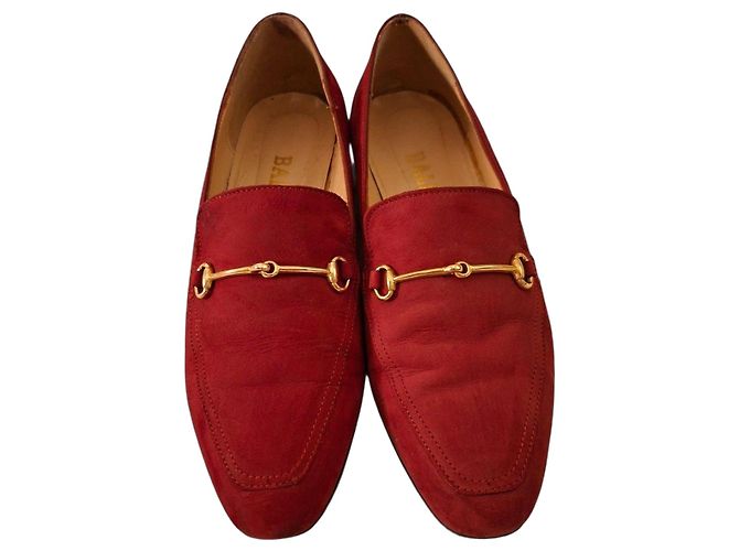 Bally Mocassins de Camurça Vermelha Vermelho