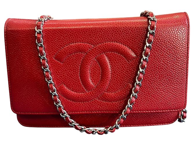 2012 Chanel CC Caviar Wallet On Chain