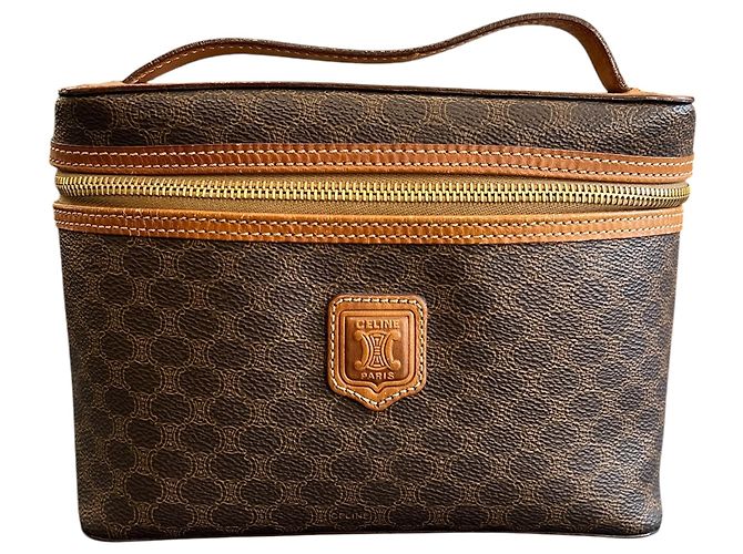 Céline Acadam Coated Canvas Vanity Bag