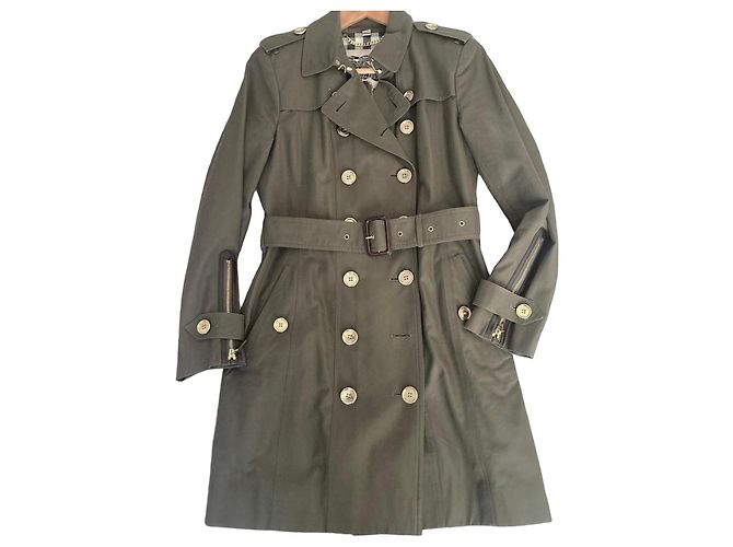Gabardina Burberry de algodón caqui