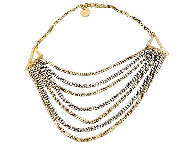 Autre Marque Collana multifilo Unoaerre in bronzo placcato oro e argento D'oro