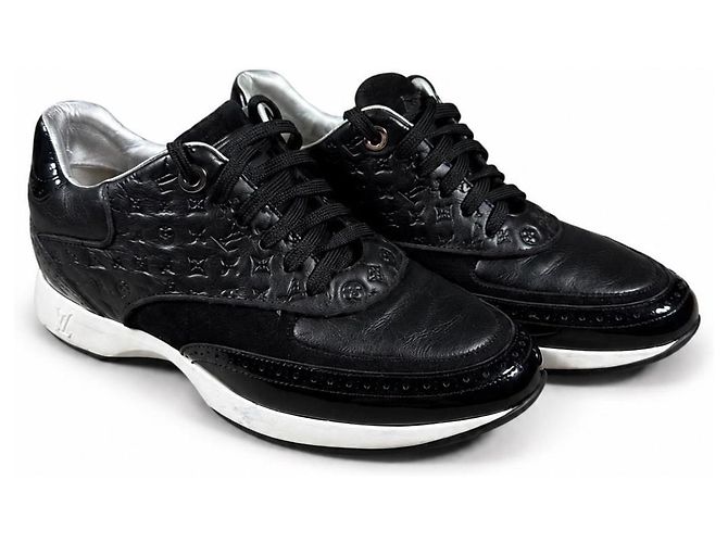 Louis Vuitton Damier Leder-Sneaker Schwarz