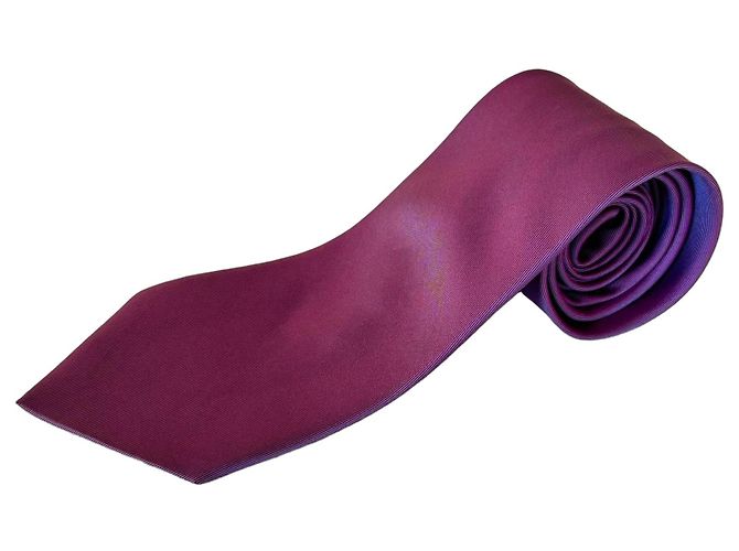 Gravata de seda tecida Hermès Paris - Roxo
