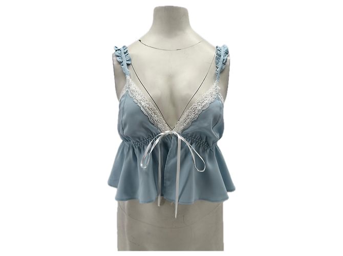 Autre Marque Top de algodón azul SEE YOU TOMORROW