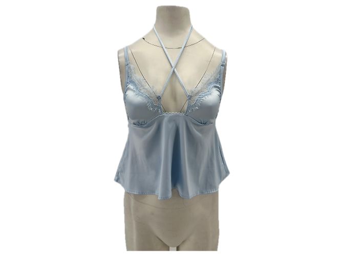 Autre Marque KAT THE LABEL Satin Top Blau