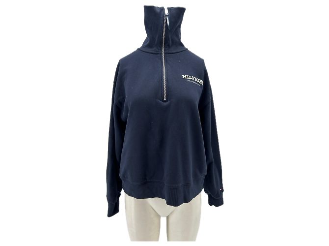 Tommy Hilfiger Pullover in Navy Blau aus Baumwolle