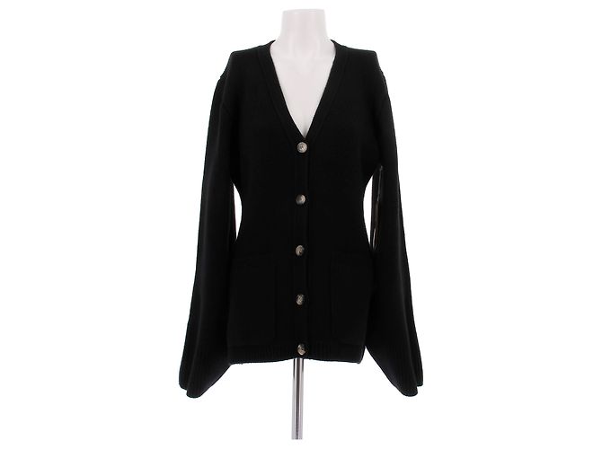 Khaite Schmal geschnittener schwarzer Cardigan aus Kaschmir