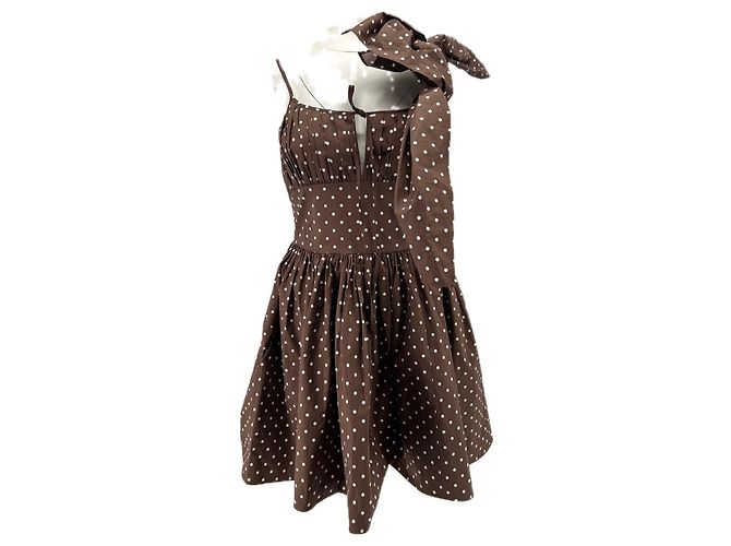 Rotate Braunes gepunktetes Kleid