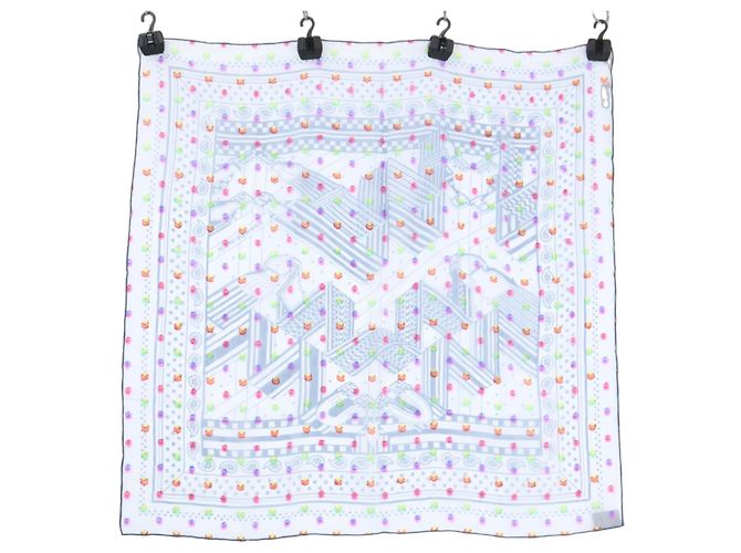 Hermès Sciarpa in seta Hermes Zigzag Sangles Blu Multicolore 