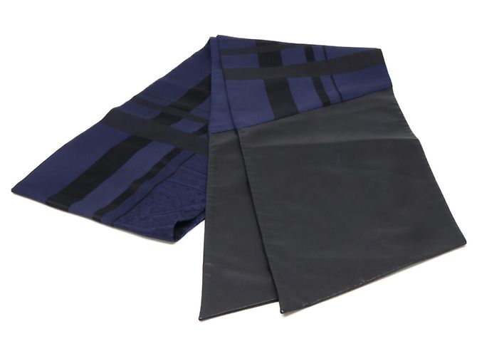 Trim Hermès Sciarpa HERMES Maxi Twilly blu navy e nero Seta