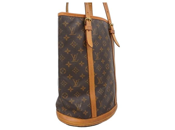 Borsa Tote Louis Vuitton Monogram Bucket GM Marrone