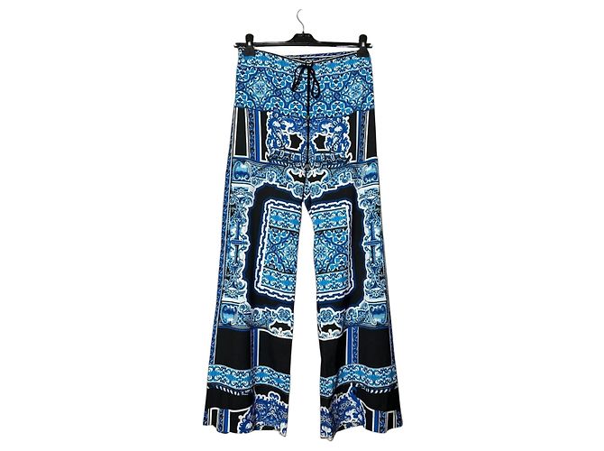 Hale Bob Wide Leg Hose mit blauem Print