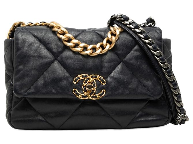 Chanel Blue Medium Lambskin 19 Flap Bleu Bleu Marine