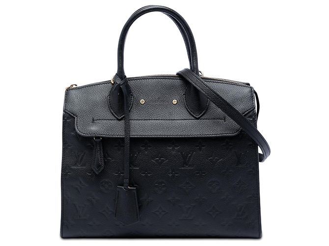 Louis Vuitton Black Monogram Empreinte Pont Neuf MM Nero
