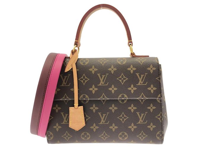 Sac à main Louis Vuitton Monogram Cluny BB Marron Fuschia Monogramme