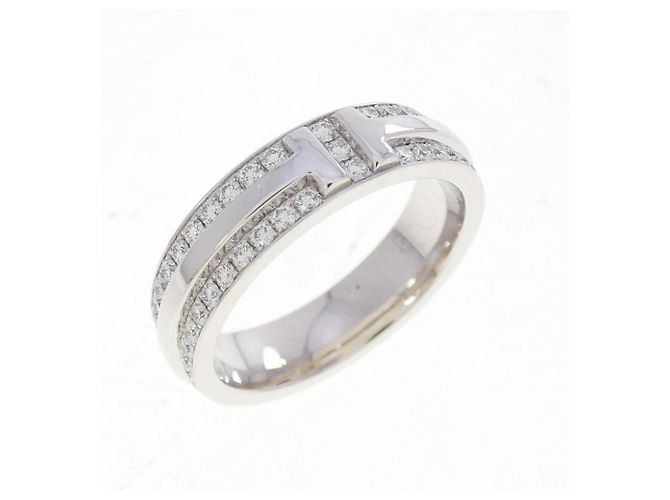 Tiffany & Co Tiffany T schmaler Ring aus Weißgold mit Diamant