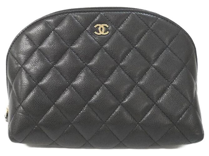Chanel Timeless Classic Line Handbag Pouch Black