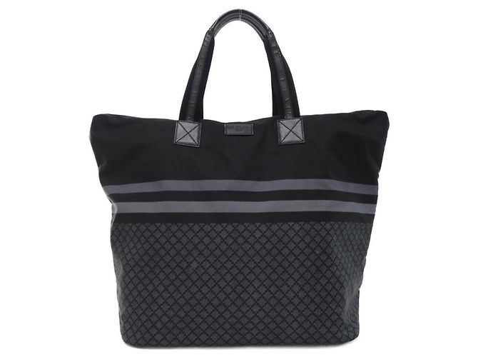 Borsa Gucci 268106 in nylon nero e grigio Marrone