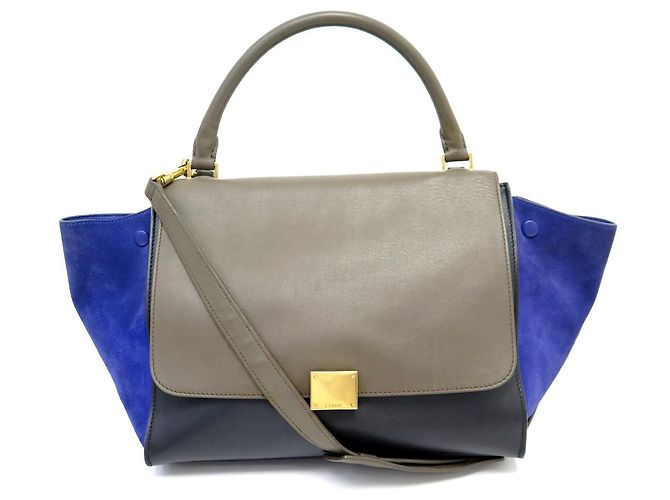 Céline BOLSA CELINE TRAPEZE MEDIUM 169543 EM COURO E CAMURÇA COM ALÇA