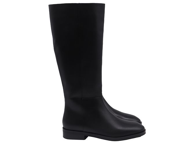 Stivali alti con zip in pelle nera Stuart Weitzman Nero