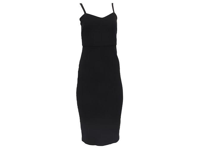 Max Mara Figurbetontes Midikleid aus schwarzer Viskose