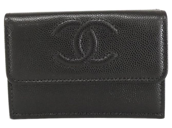 Chanel AP4655 Tri-fold Wallet Black