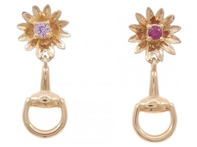 Orecchini Gucci in oro rosa 18K con rubini e zaffiri