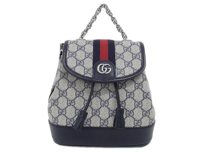 Gucci Ophidia Backpack 795221 96IWN Blue Beige