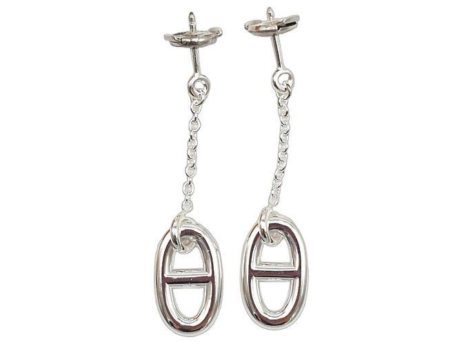 Hermès Silberne Kettenohrringe, Farandole, MM