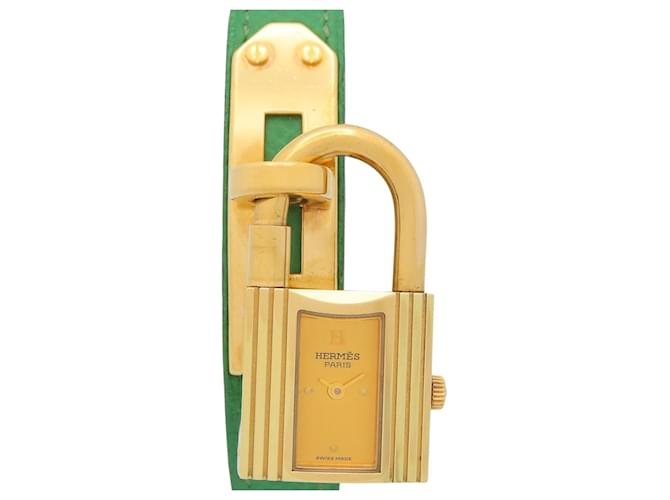 Hermès Kelly Watch Gold Plated Leather Strap 