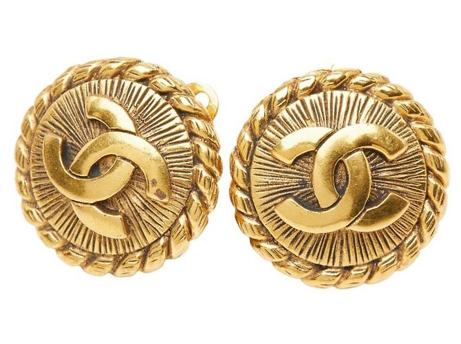Chanel Coco Mark Clip-Ohrringe vergoldet Golden