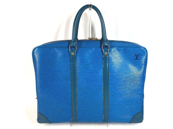 Borsa Louis Vuitton Epi Porte Documents Voyage Blu